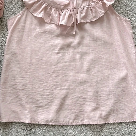 Pink Sleeveless Ruffle Front Blouse - Picture 4 of 13